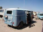 Small window VW Panel Van in Volkwagen junk yard