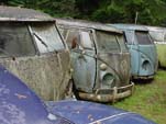 Volkswagen Type-II Buses Sitting at VW Auto Salvage Yard In The NorthWest