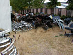 Volkswagen Bus and Bug Original Bumpers in VW Wrecking Yard