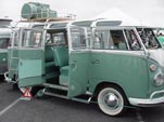 Vintage 1963 VW 23 Window deluxe samba bus with vintage logic on roof rack