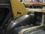 New convertible top side wood on the restored 1954 Volkswagen convertible bug
