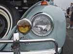 1967 Zenith Blue VW bug with vintage yellow fog lamps