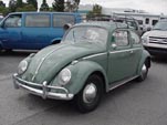 Vintage Volkswagen hardtop bug with roof rack