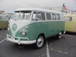 VW Microbus in Blue White over Turquoise