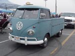 Original Volkswagen single cab pickup with faded dove blue paint