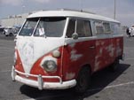 Volkswagen panel van converted into a camper with 2-tone paint