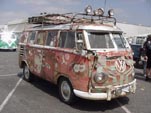 Original Volkswagen kombi bus with full roof rack