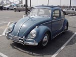 Stock vintage VW ragtop bug painted gulf blue L390