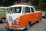 Awesome VW Double Cab Pickup With Safaris and Chrome Bumpers, is Painted Bright Orange and White
