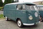Beautifully restored Volkswagen panel van with pressed-bumpers