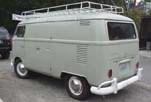Restored VW panel van with stock L87 pearl white paint job