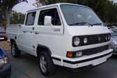 Volkswagen Vanagon original paint color sample of Alpine White #L90E, sales code P1