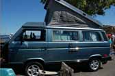 Volkswagen Vanagon original paint color sample of Capri Blue #LK5E, sales code J6