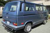 Volkswagen Vanagon original paint color sample of Orly Blue Metallic #LP5Z, sales code 9048