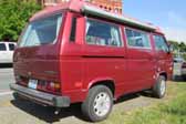 Volkswagen Vanagon original paint color sample of Titian Red Metallic #LB3V, sales code W4